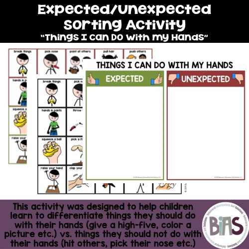 expected vs unexpected behaviors worksheet