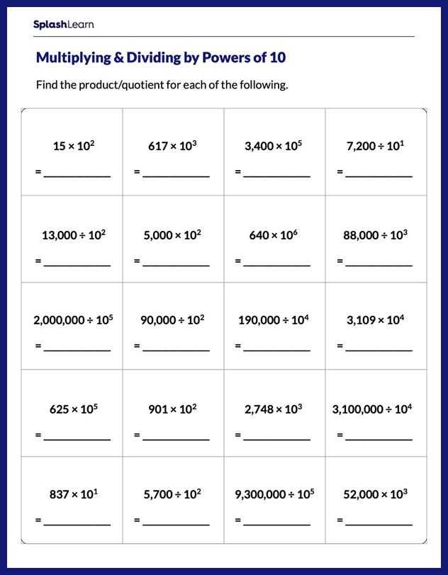 exponent multiplication worksheet