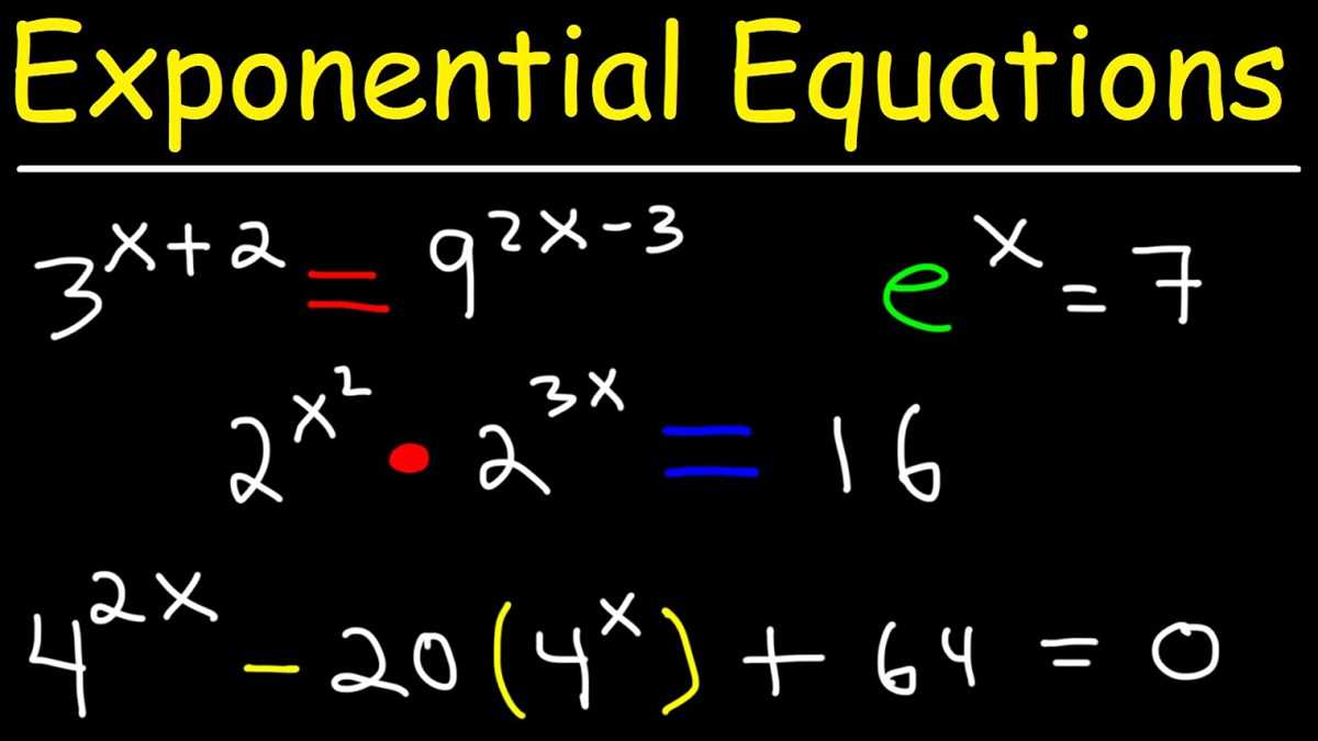exponential equations worksheets
