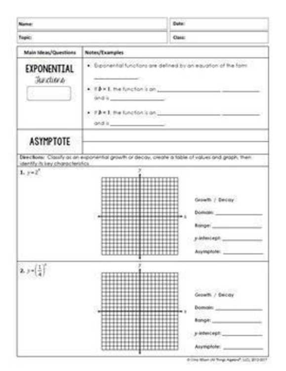exponential functions algebra 1 worksheets