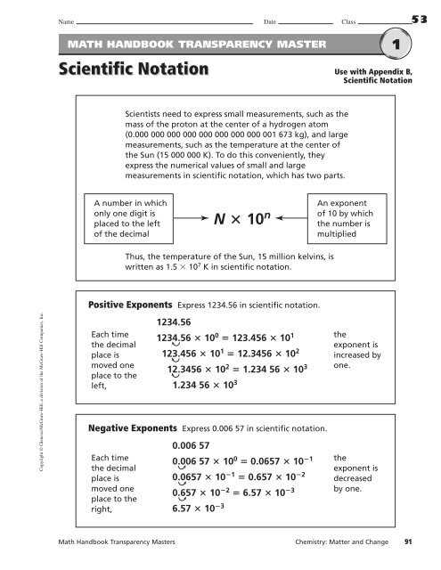 exponents and scientific notation worksheet