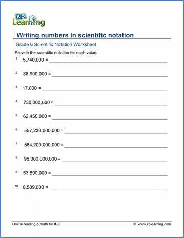 exponents scientific notation worksheets