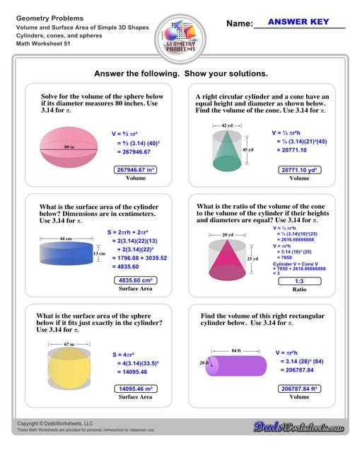 3d volume worksheets