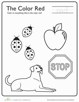 preschool color worksheet