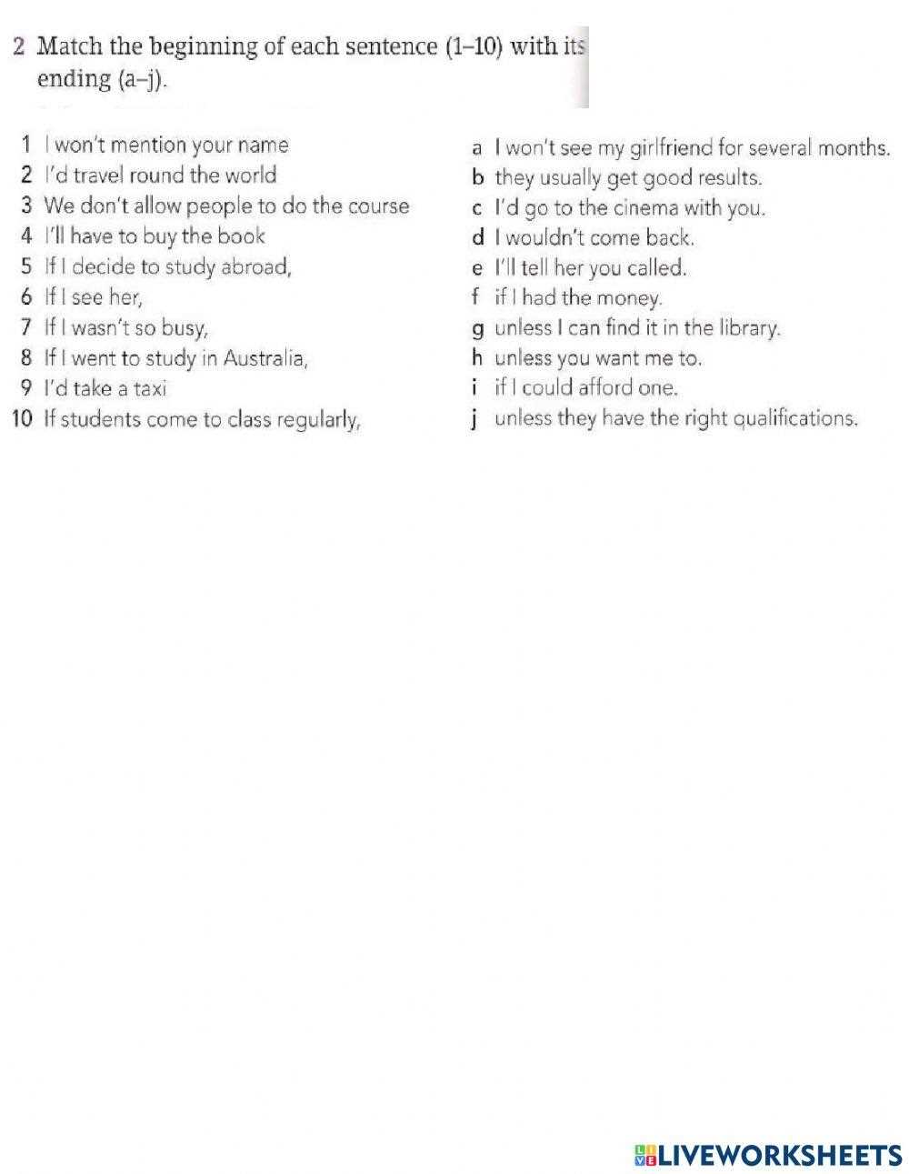 f if 5 worksheet