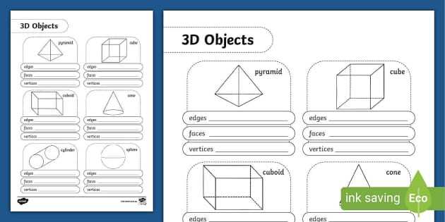 faces edges vertices worksheet