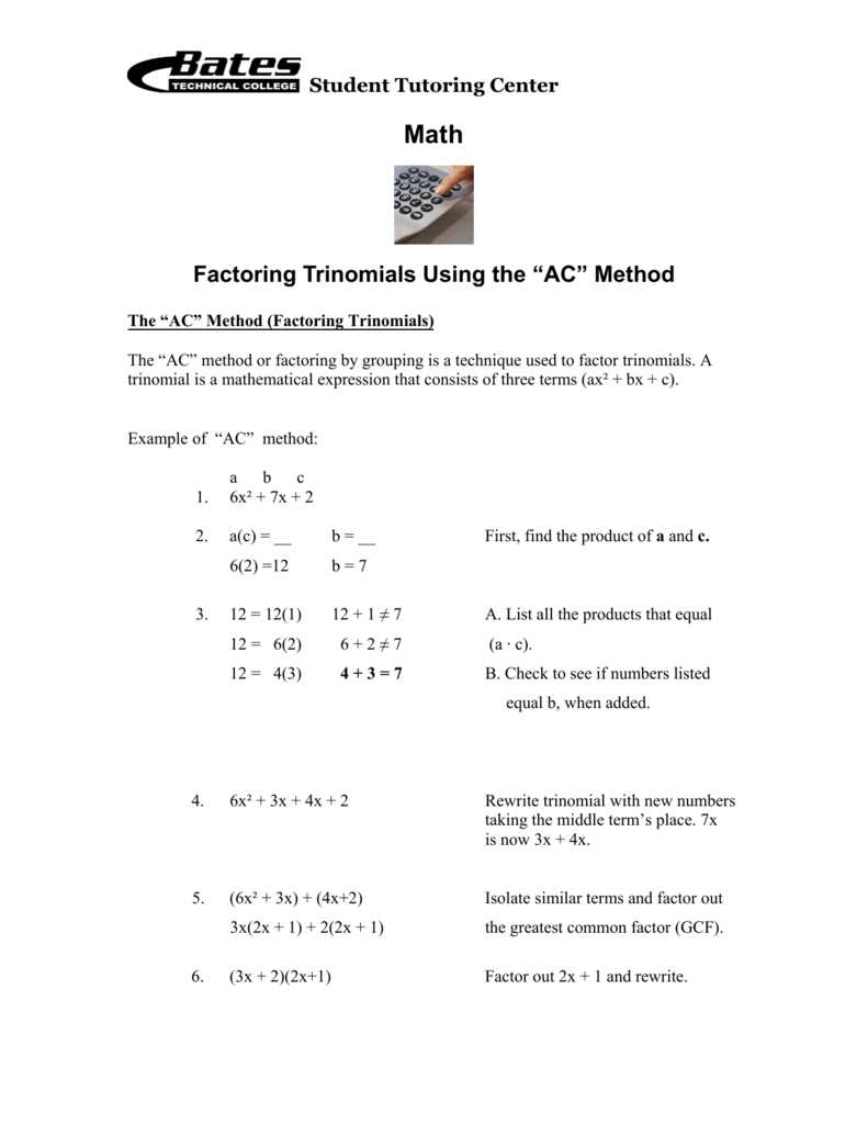 factor trinomials worksheet