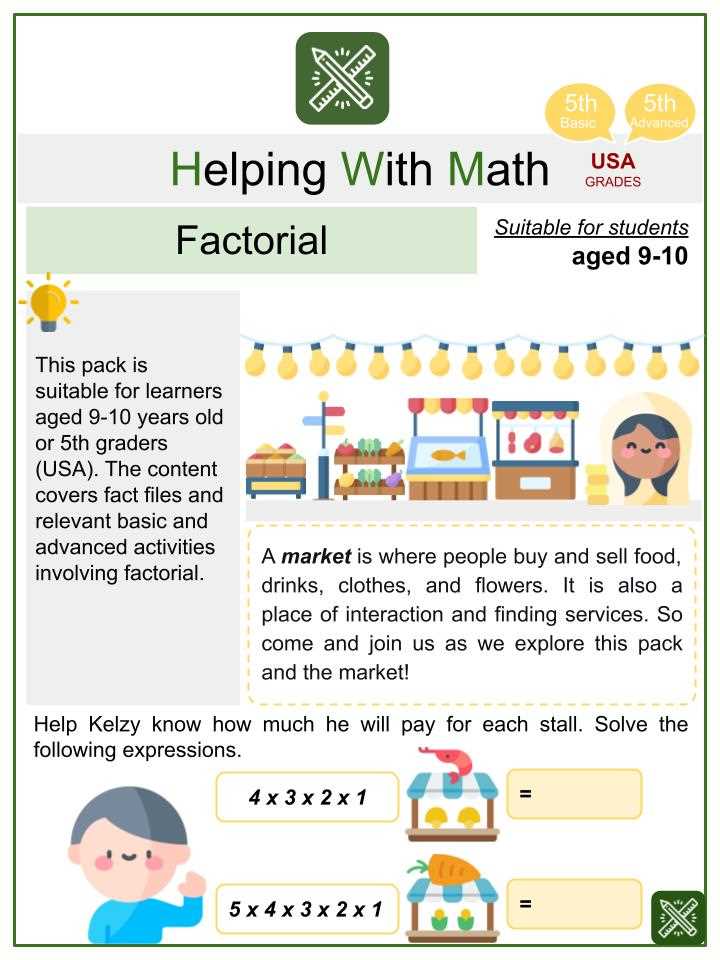 factorial worksheets free