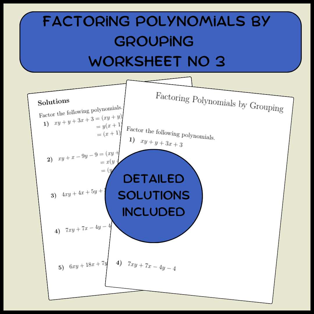 factoring of polynomials worksheet