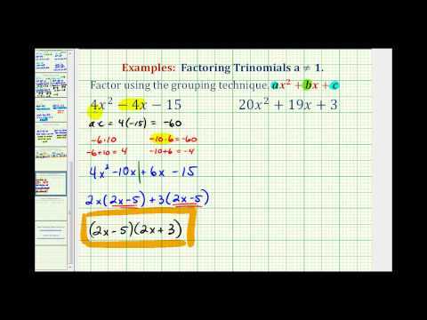 factoring trinomials when a is not 1 worksheet