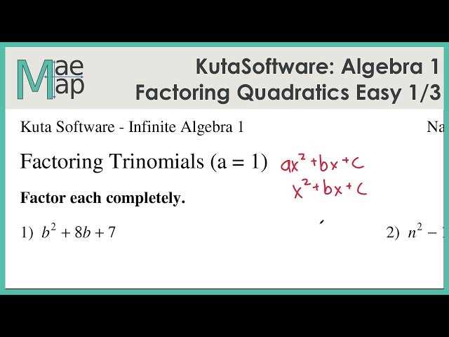 factoring when a 1 worksheet