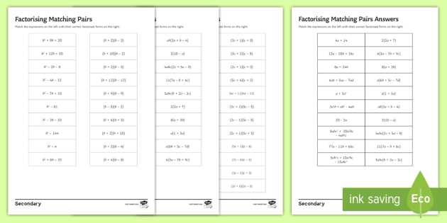factorising worksheet gcse