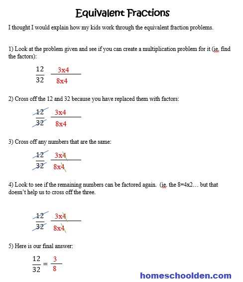 equivalent fractions worksheet