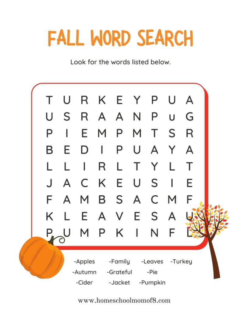 fall learning worksheets