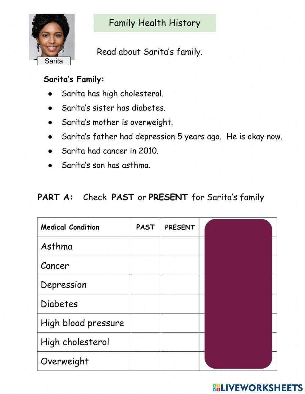 family history worksheet
