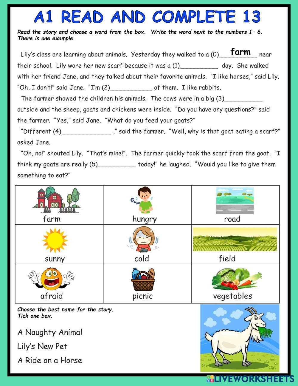 famous farming expression worksheet