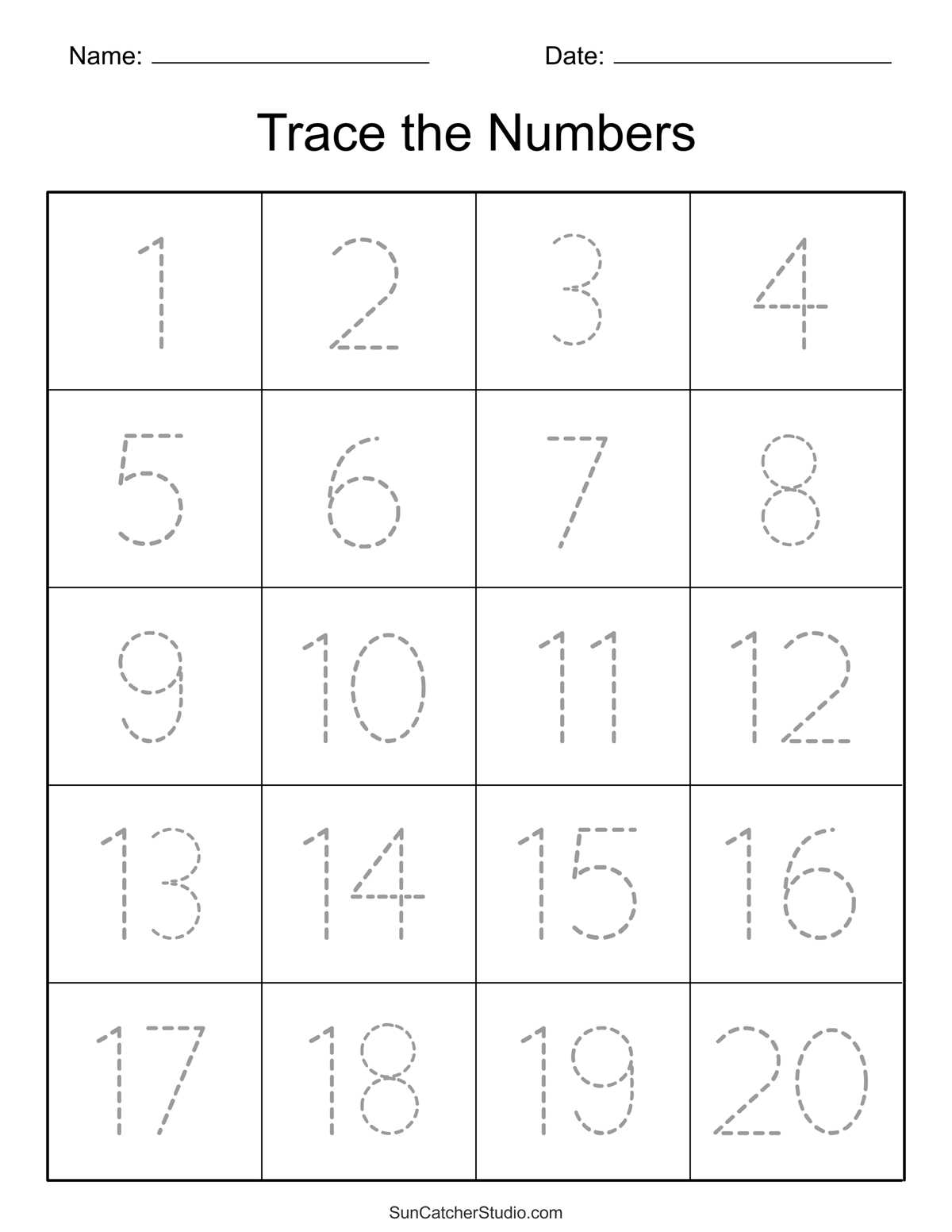 free printable number worksheets for preschool