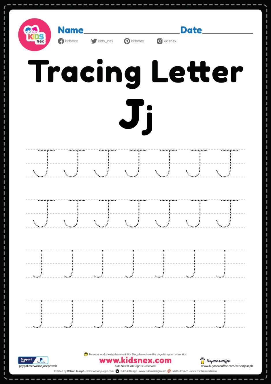 letter jj worksheets