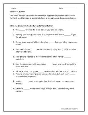 far farther farthest worksheet