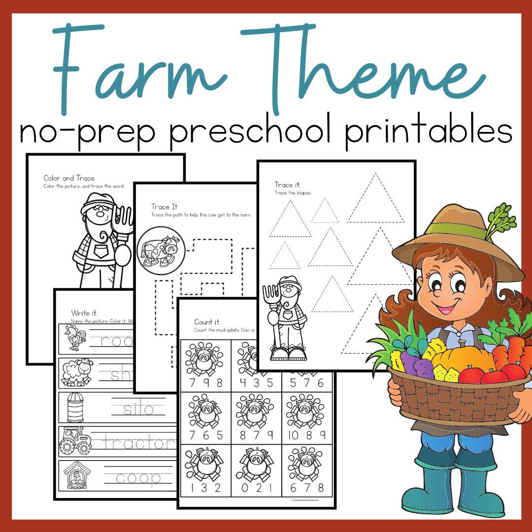farm worksheets for preschool