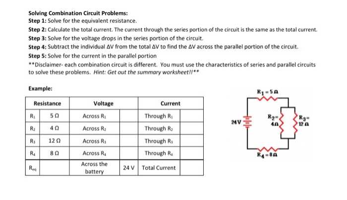 combination circuits worksheets