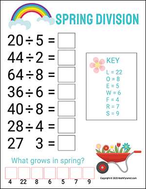third grade division worksheets