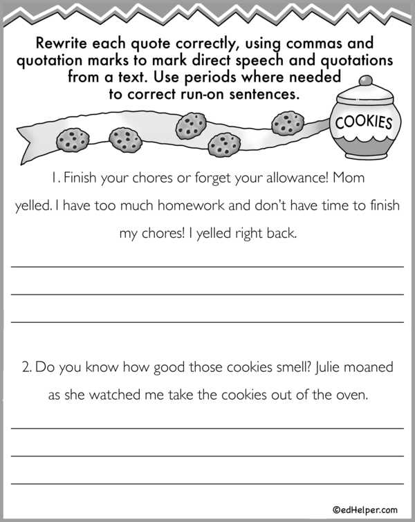quotation marks practice worksheet