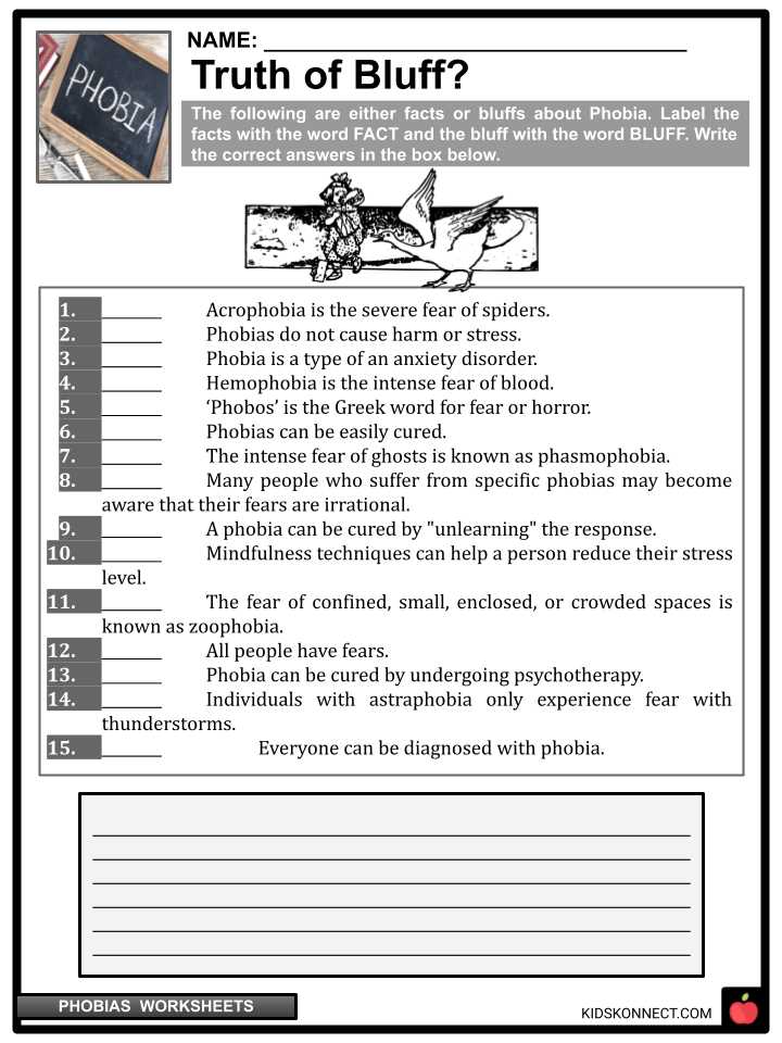 fear and anxiety worksheets