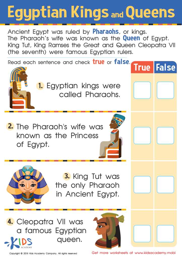 egypt worksheets free