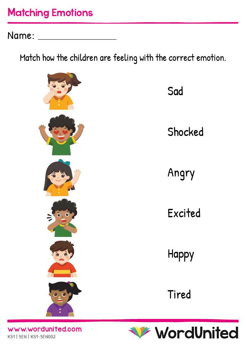 feeling matching worksheet