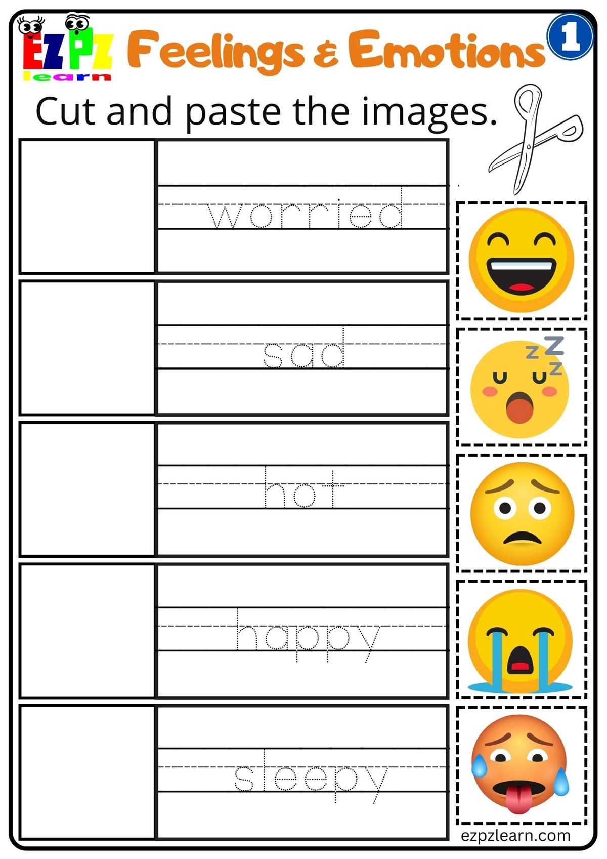 feeling worksheets for elementary students