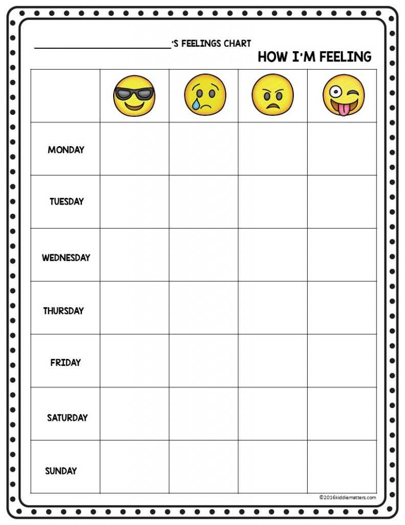feelings worksheet for teens