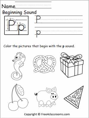 letter p worksheets for preschool