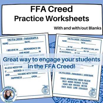 ffa creed worksheet
