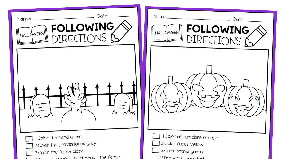 following directions worksheet 2nd grade