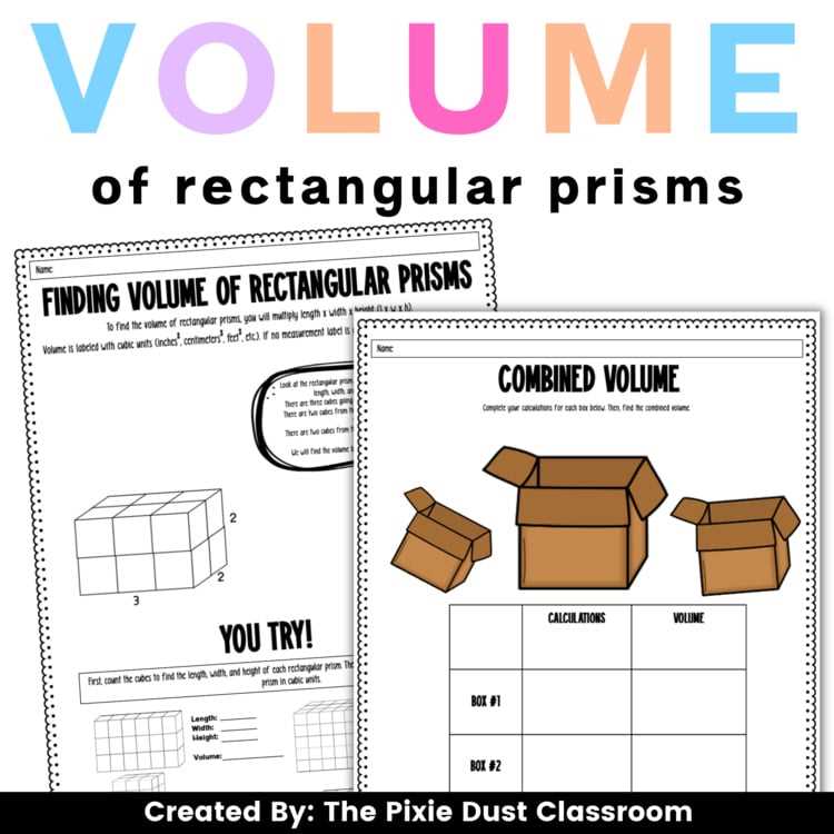 fifth grade volume worksheets