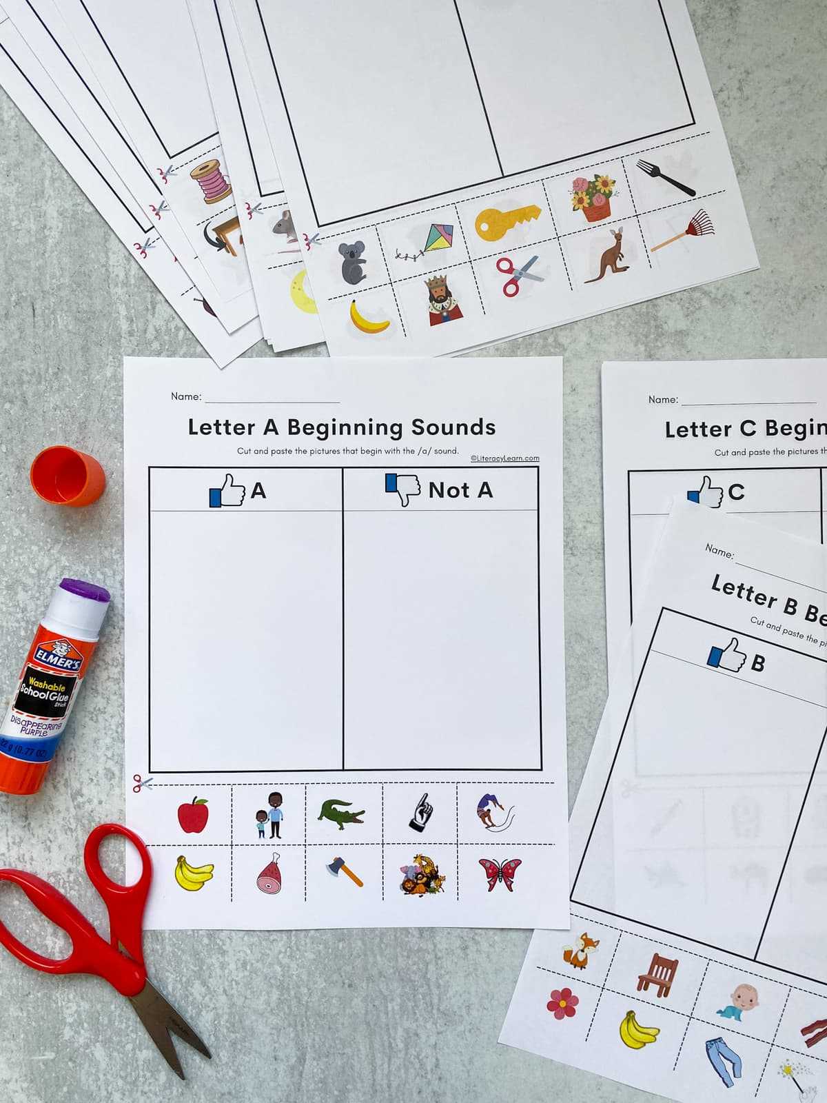 letter a sounds worksheets