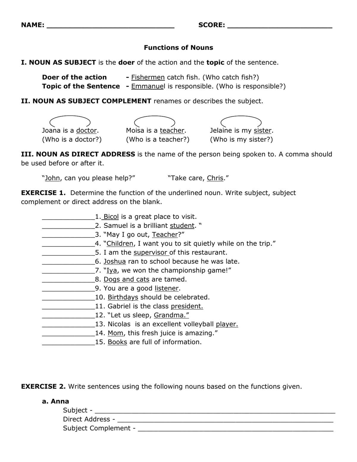 fill in the blank noun worksheets