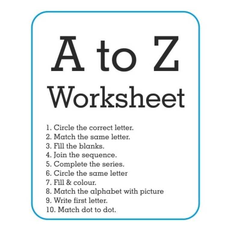 fill in the blanks a to z worksheets