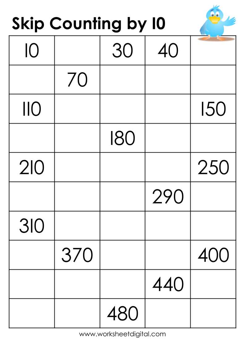 fill in the missing numbers 1 10 worksheets