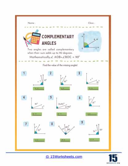 find missing angles worksheet