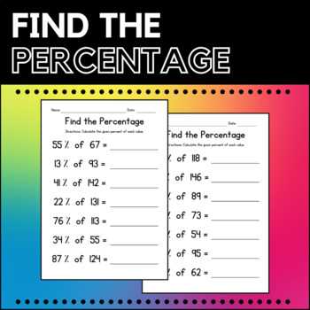 find percent of a number worksheet