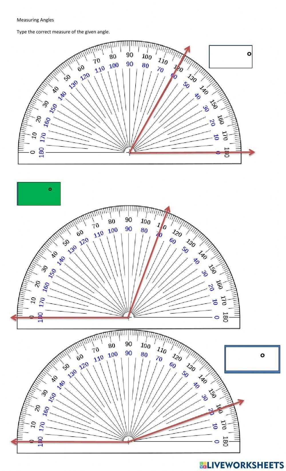 find the measure of the missing angle worksheet