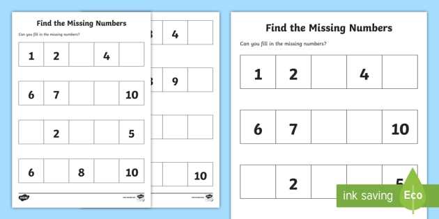 find the missing term worksheet