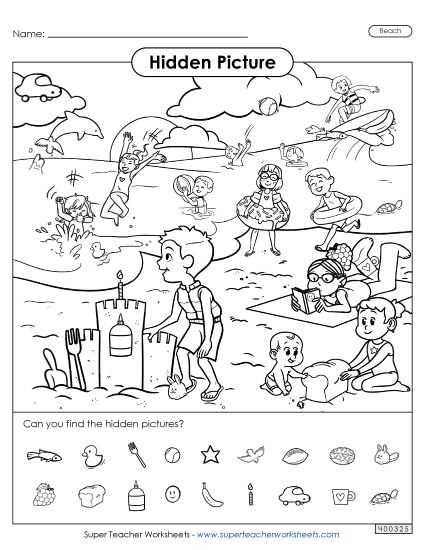 find the objects in the picture worksheets