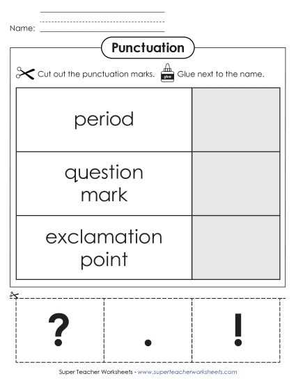 find the punctuation errors worksheets