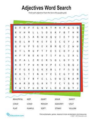 finding adjectives worksheets finding adjectives worksheets