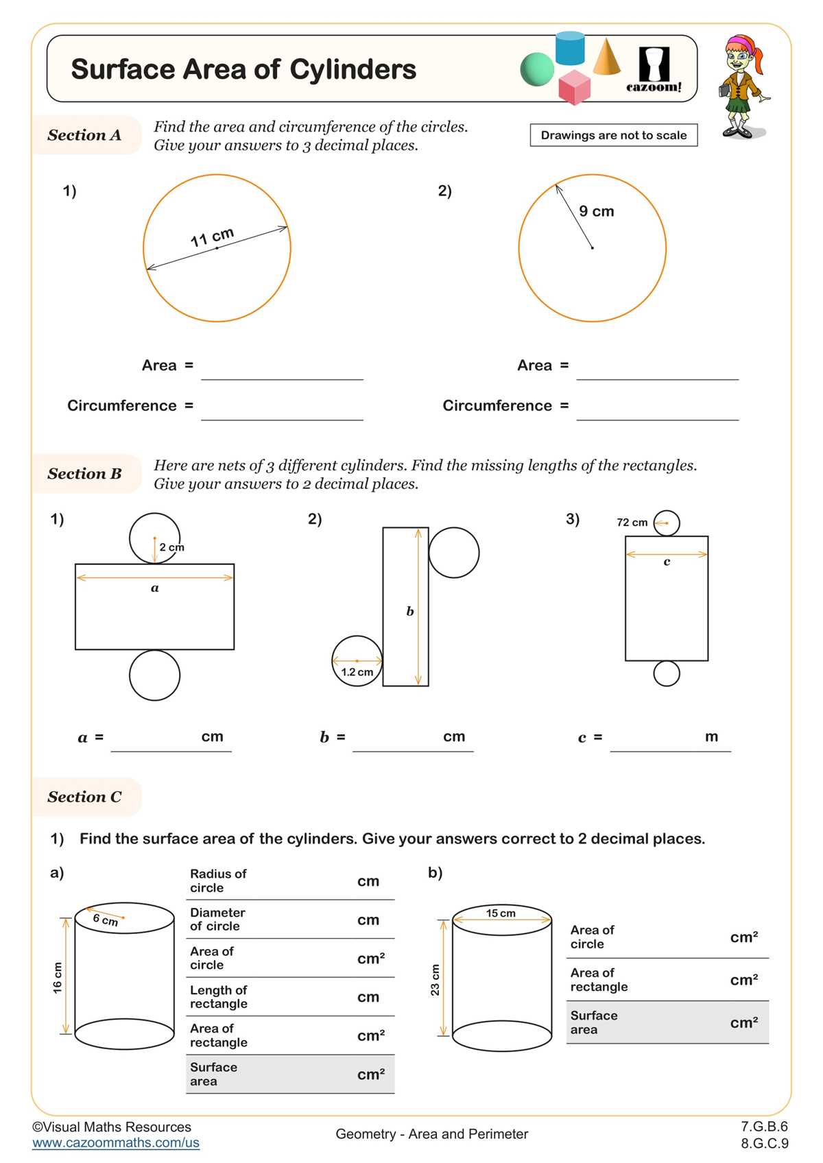 finding area and circumference of a circle worksheet