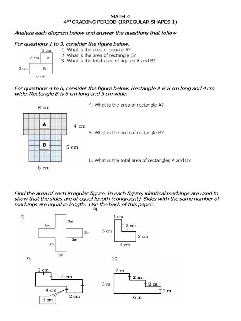 finding area of irregular figures worksheets