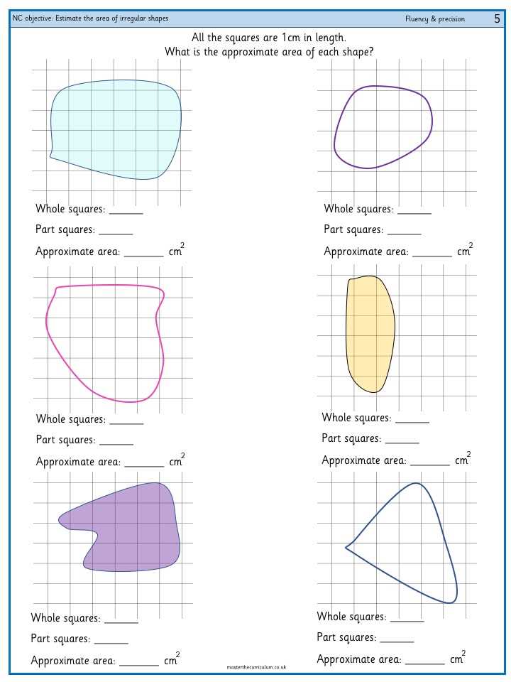 finding area of irregular shapes worksheet